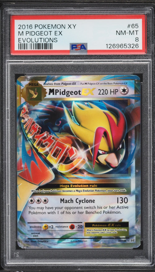 M Pidgeot EX (Evolutions #65) · PSA 8
