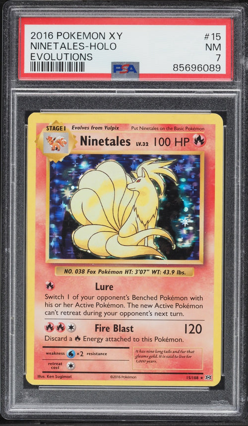 Ninetales Holo (Evolutions #15) · PSA 7
