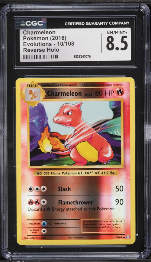 Charmeleon Reverse Holo (Evolutions 10/108) · CGC 8.5