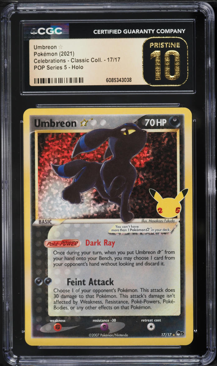 2021 Pokemon Sword & Shield Celebrations Classic Umbreon Gold Star #17 CGC 10 PRISTINE