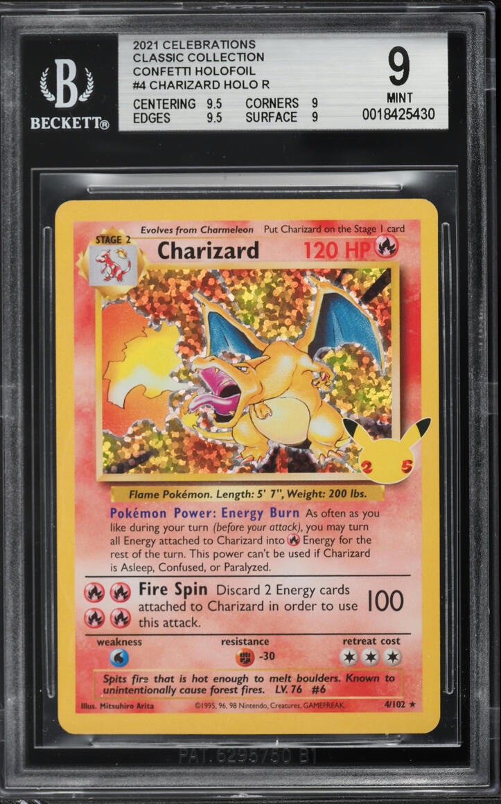 2021 Pokemon Sword & Shield Celebrations Holo Charizard #4 BGS 9 MINT
