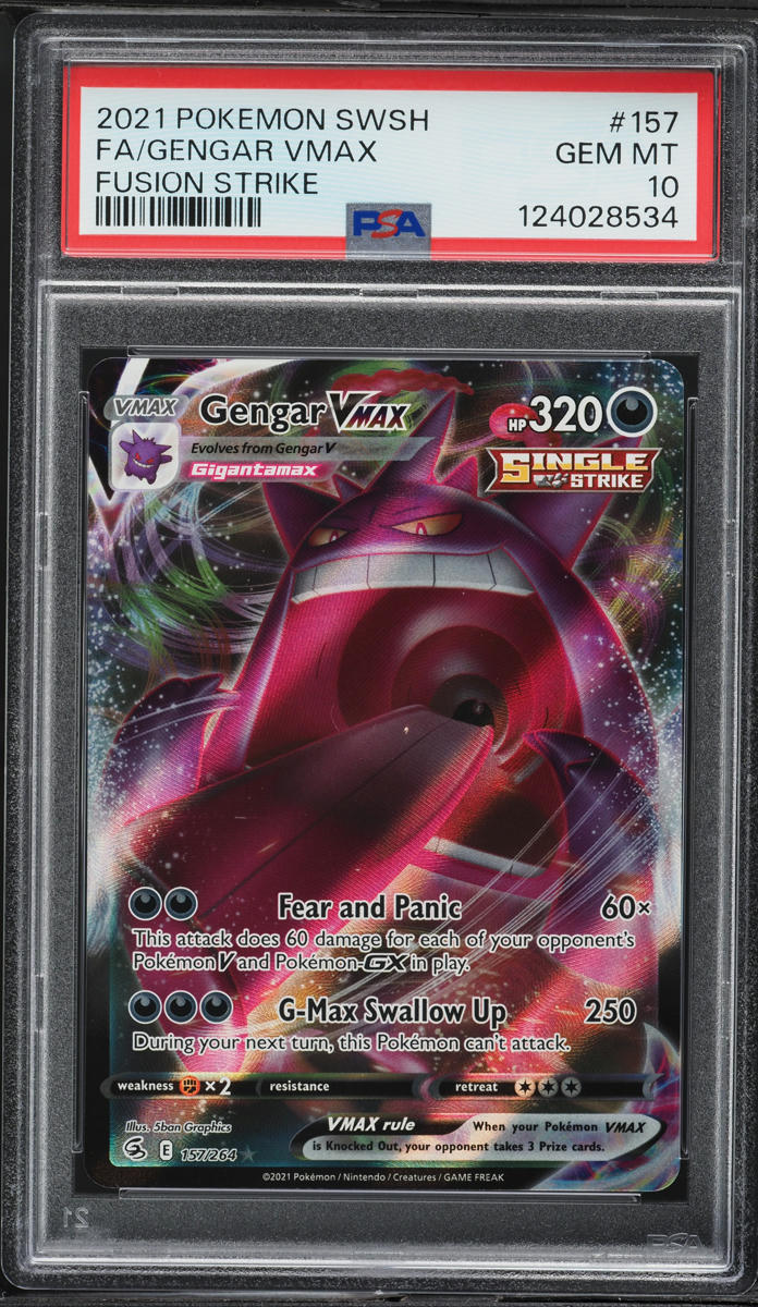 2021 Pokemon Sword & Shield Fusion Strike Gengar VMAX #157 PSA 10 GEM MINT