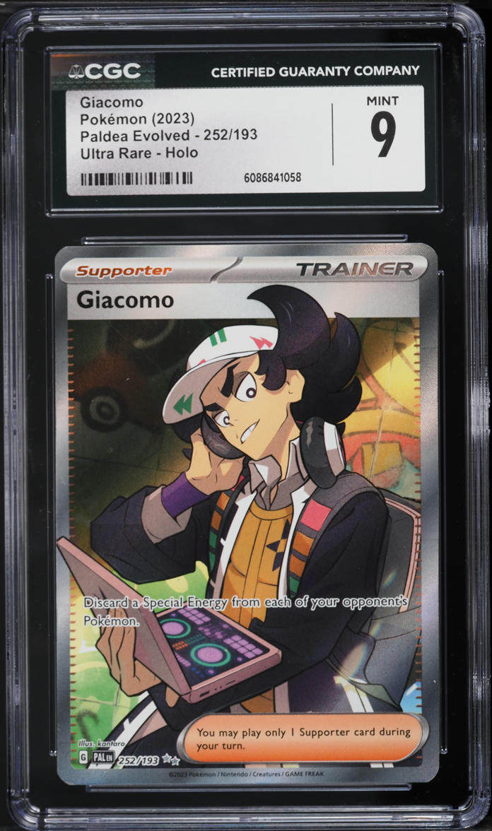 2023 Pokemon Scarlet & Violet Paldea Evolved Full Art Giacomo #252 CGC 9 MINT