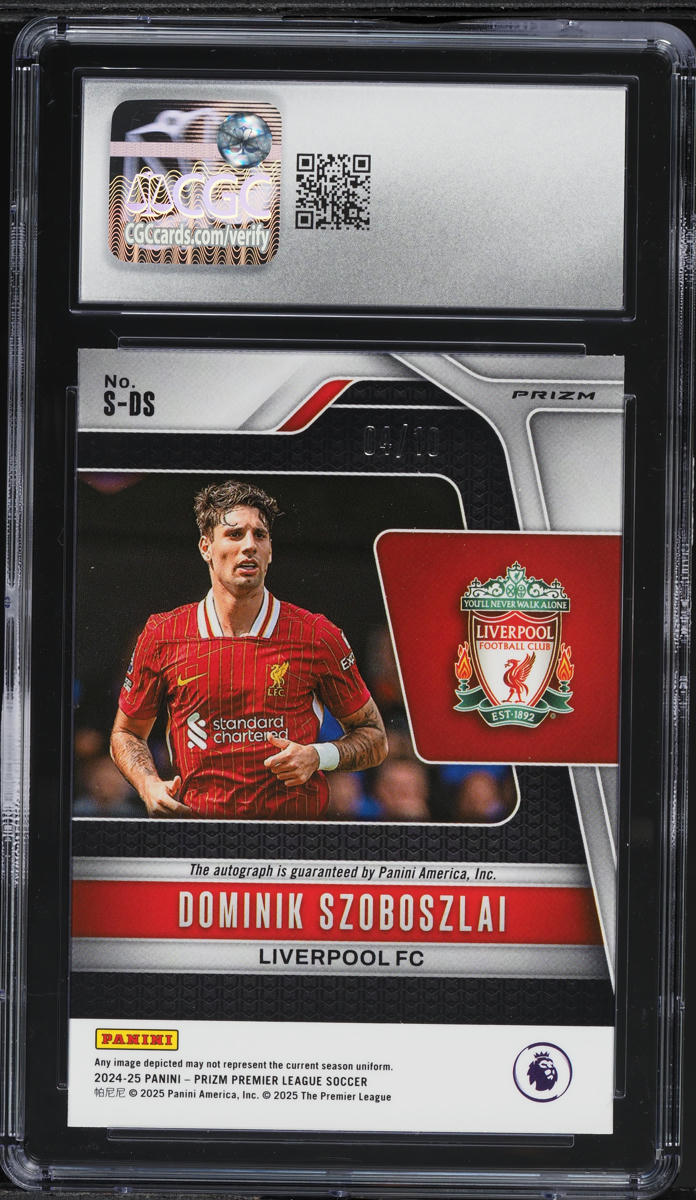 2024-25 Panini Prizm Premier League Signatures Breakaway Gold Dominik Szoboszlai #S-DS CGC 10 GEM MINT