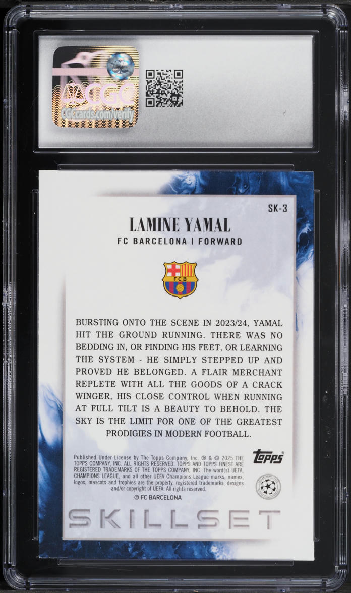 2024-25 Topps Finest UEFA CC Skillset Lamine Yamal #SK-3 CGC 10 GEM MINT