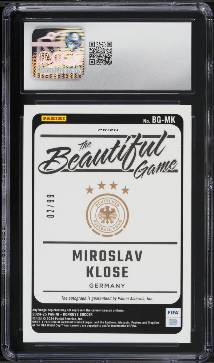 2024 Donruss Beautiful Game Dragon Scale Miroslav Klose AUTO /99 #BG-MK CGC 9
