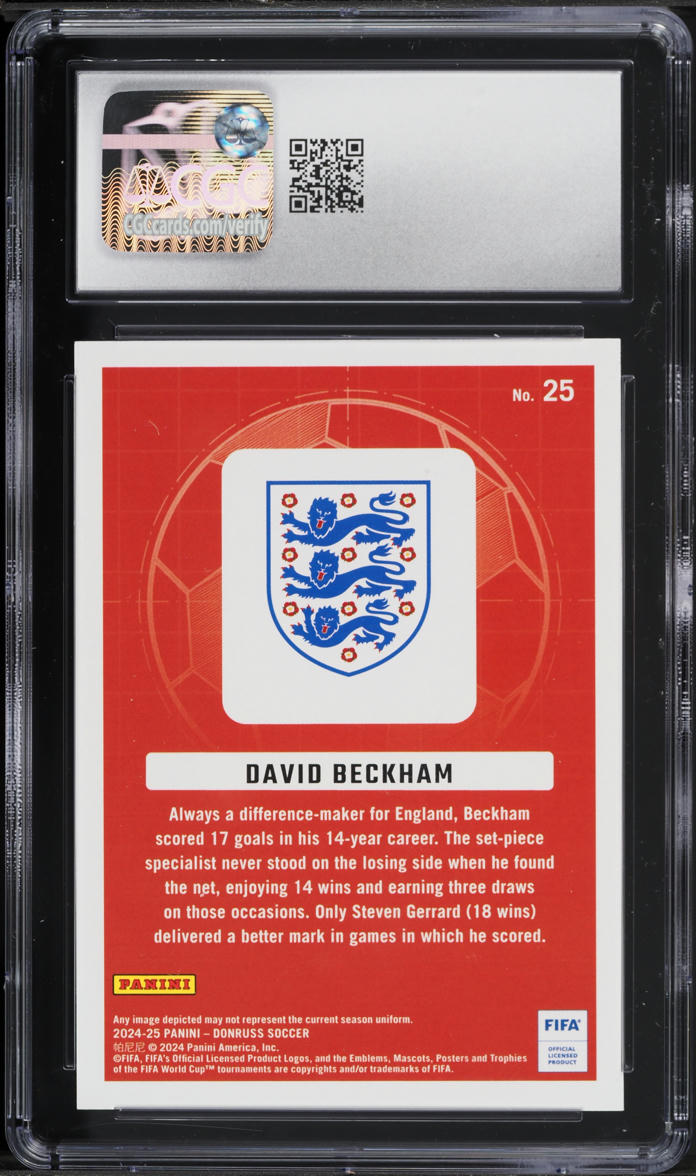 2024 Donruss Craftsmen Pink David Beckham /25 #25 CGC 7.5 NRMT+