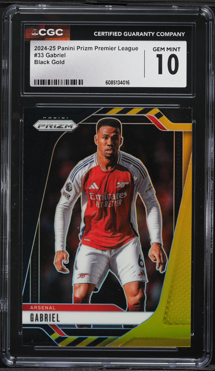 2024 Panini Prizm Premier League Black Gold Gabriel /8 #33 CGC 10 GEM MINT