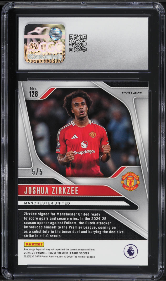 2024 Panini Prizm Premier League Breakaway Green Joshua Zirkzee 5/5 #128 CGC 8