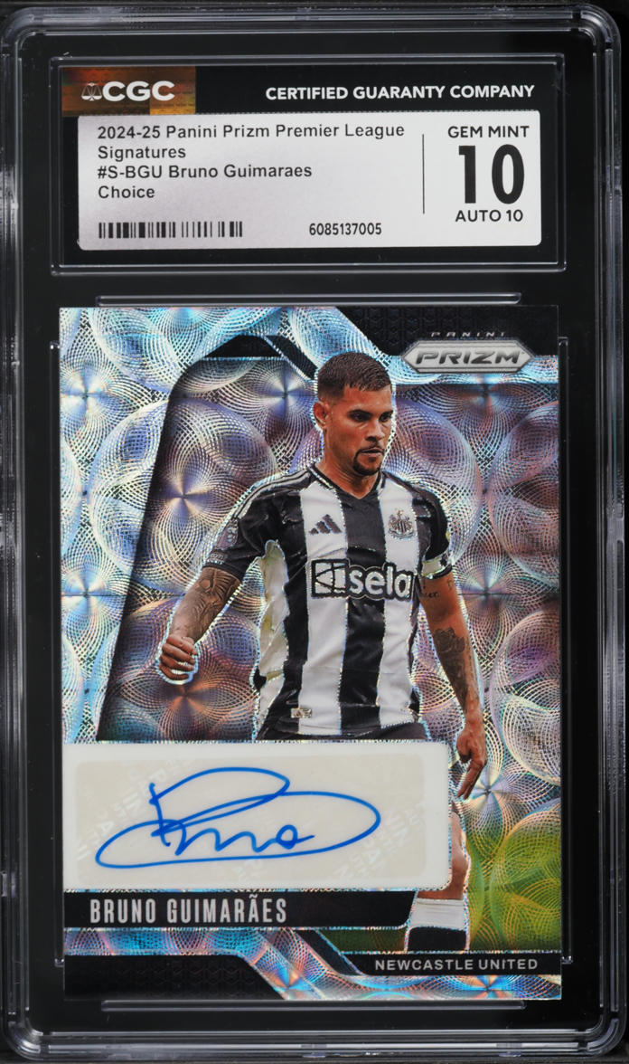 2024 Panini Prizm Premier League Choice Bruno Guimaraes AUTO #S-BGU CGC 10 GEM