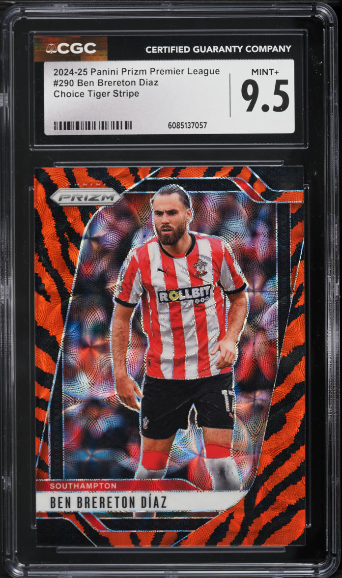 2024 Panini Prizm Premier League Choice Tiger Stripe Ben Brereton Diaz CGC 9.5