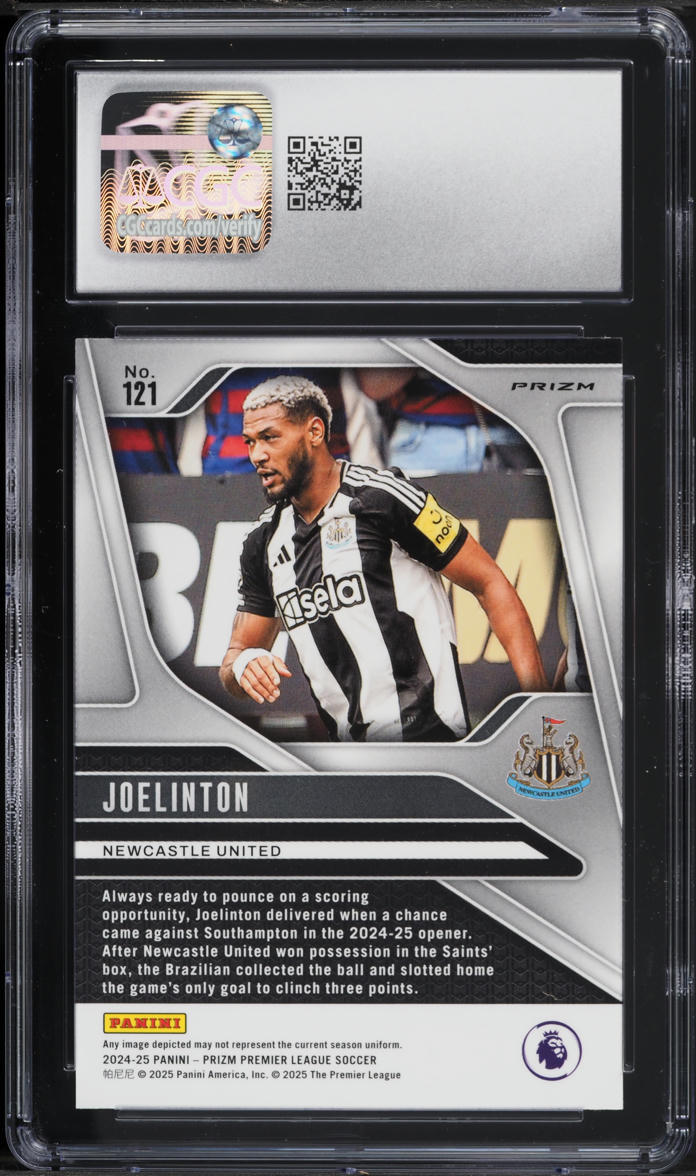 2024 Panini Prizm Premier League Choice Tiger Stripe Joelinton #121 CGC 10