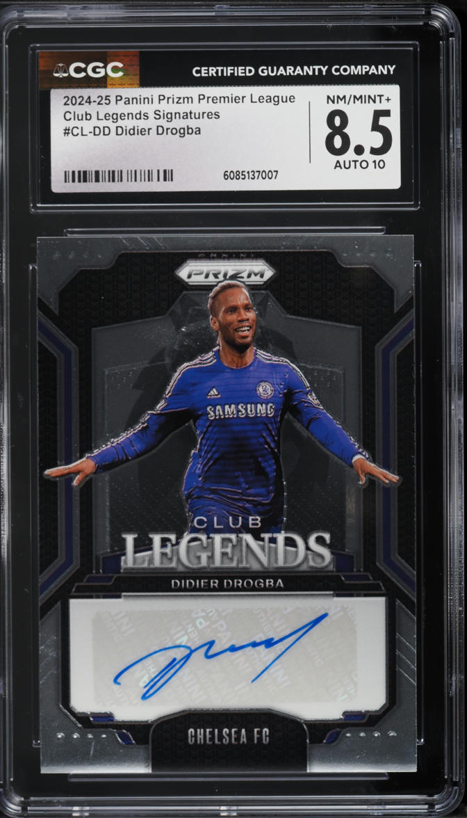 2024 Panini Prizm Premier League Club Legends Didier Drogba AUTO #CL-DD CGC 8.5