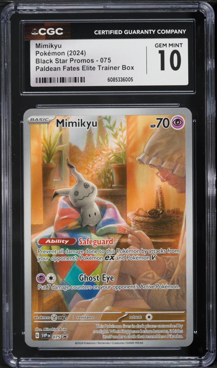 2024 Pokemon SV Black Star Promo Paldean Fates ETB Full Art Mimikyu #75 CGC 10 GEM MINT