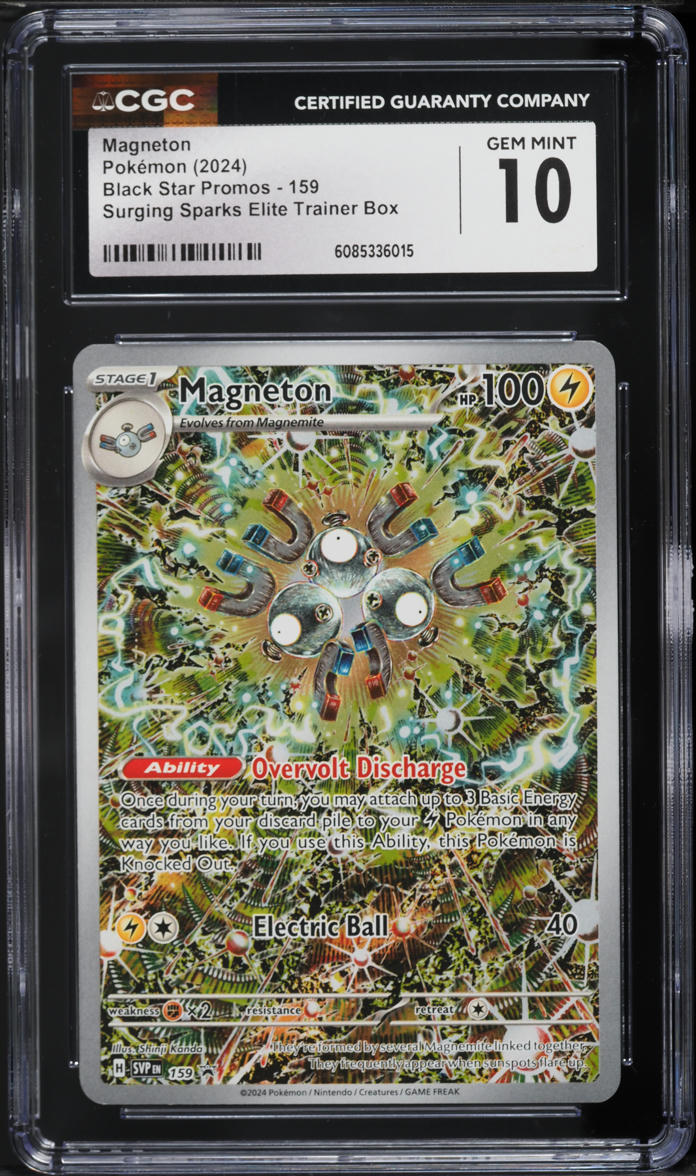 2024 Pokemon SV Black Star Promo Surging Sparks ETB Alt Art Magneton #159 CGC 10 GEM MINT