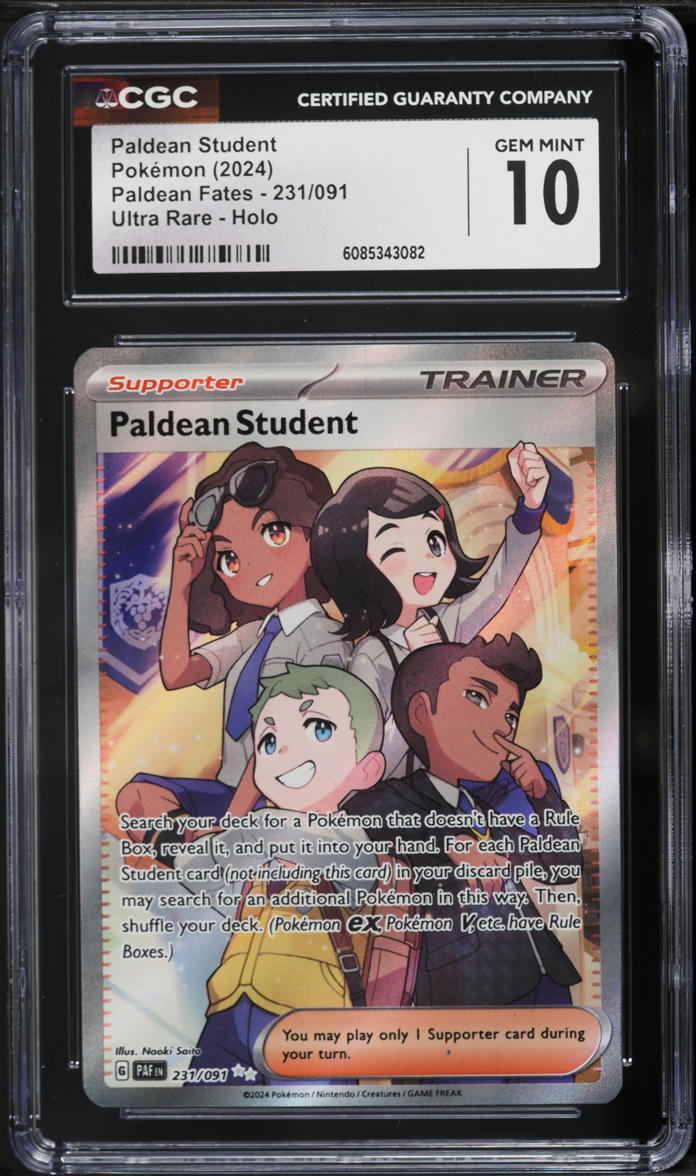 2024 Pokemon Scarlet & Violet Fates Full Art Paldean Student #231 CGC 10 GEM MINT