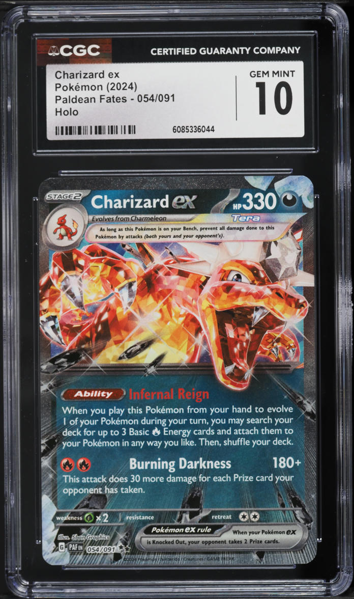 2024 Pokemon Scarlet & Violet Paldean Fates Charizard ex #54 CGC 10 GEM MINT
