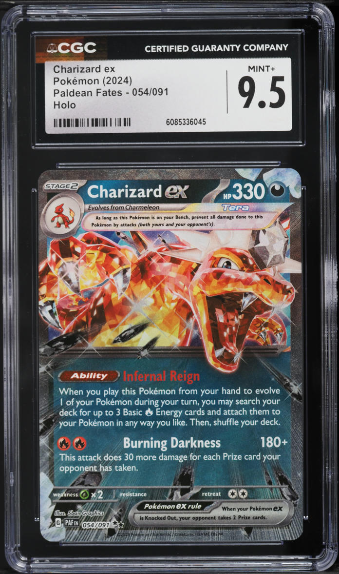 2024 Pokemon Scarlet & Violet Paldean Fates Charizard ex #54 CGC 9.5 MINT+