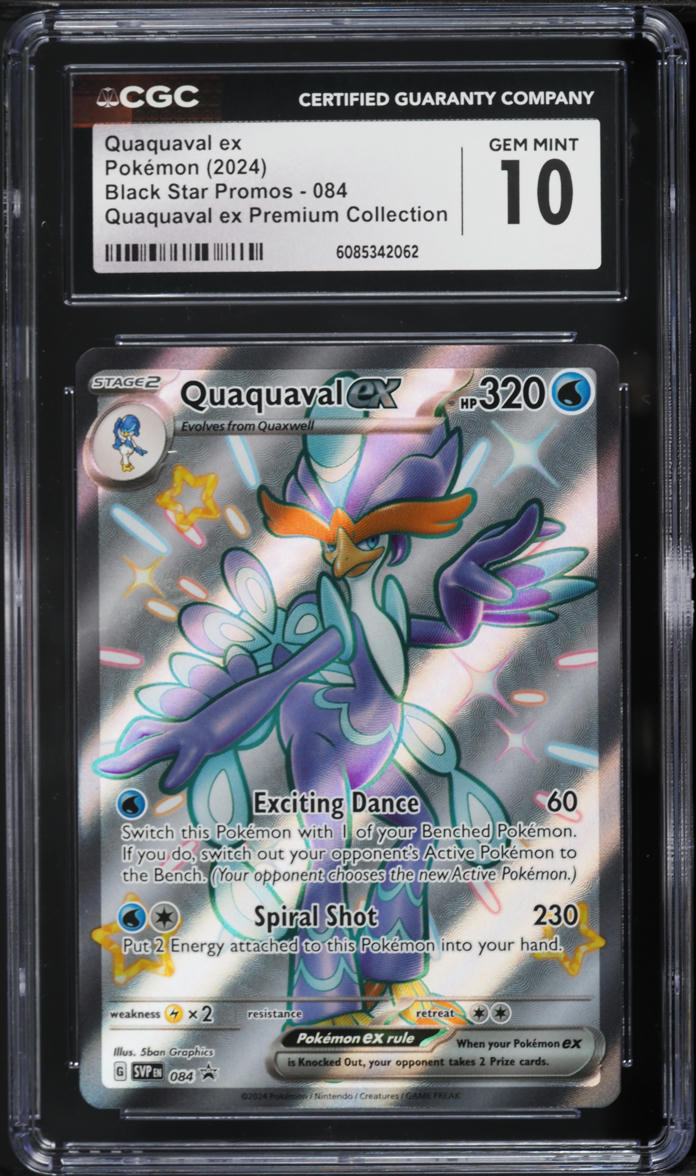 2024 Pokemon Scarlet & Violet Promo Premium Full Art Shiny Quaquaval ex #84 CGC 10 GEM MINT