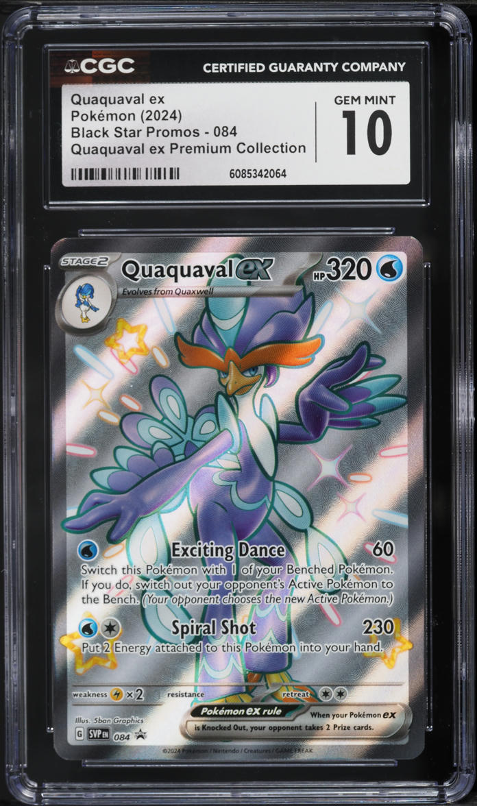 2024 Pokemon Scarlet & Violet Promo Premium Full Art Shiny Quaquaval ex #84 CGC 10 GEM MINT