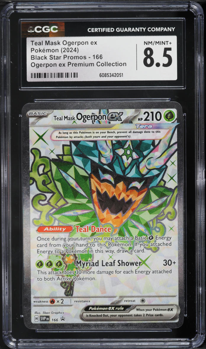 2024 Pokemon Scarlet & Violet Promo Premium Full Art Teal Mask Ogerpon ex #166 CGC 8.5 NM-MT+