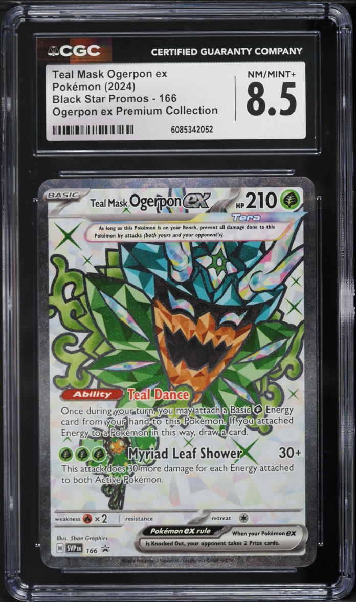 2024 Pokemon Scarlet & Violet Promo Premium Full Art Teal Mask Ogerpon ex #166 CGC 8.5 NM-MT+