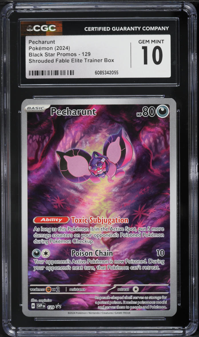 2024 Pokemon Scarlet & Violet Promo Shrouded Fable ETB Alt Art Pecharunt #129 CGC 10 GEM MINT