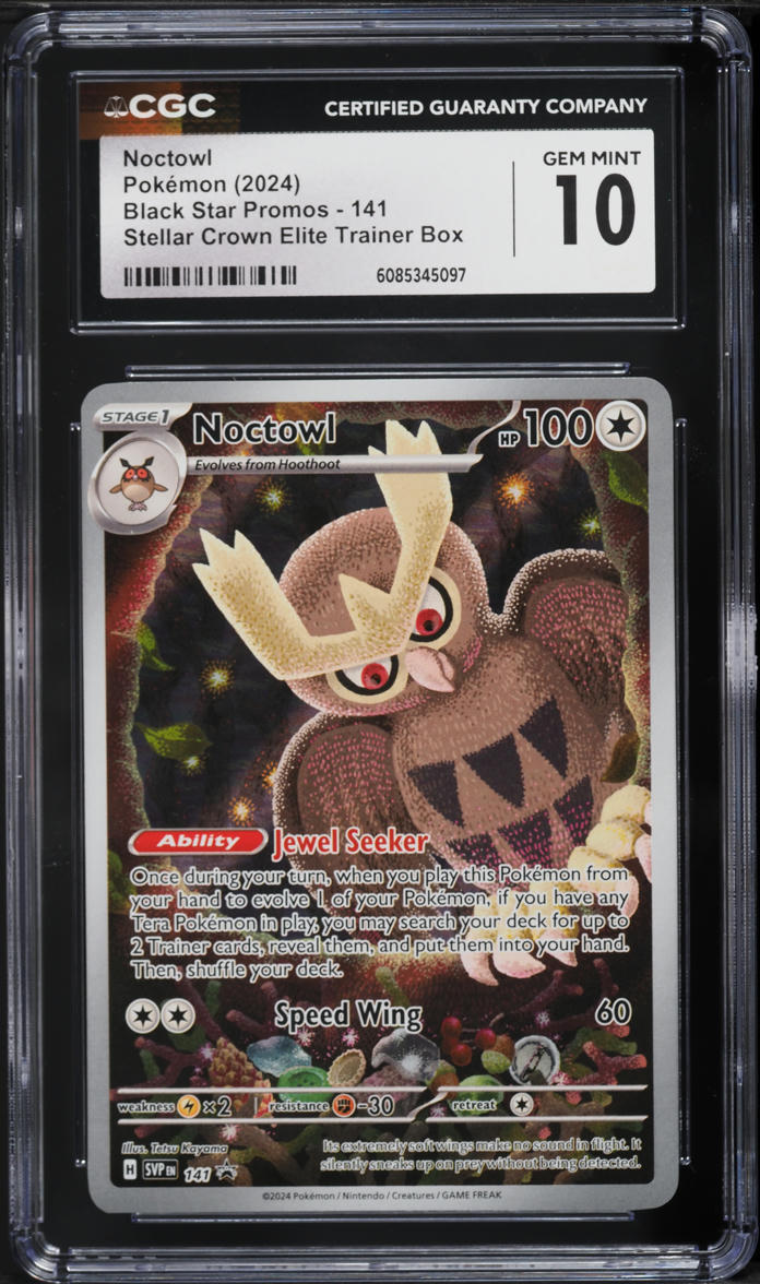 2024 Pokemon Scarlet & Violet Promo Stellar Crown ETB Noctowl #141 CGC 10 GEM MINT