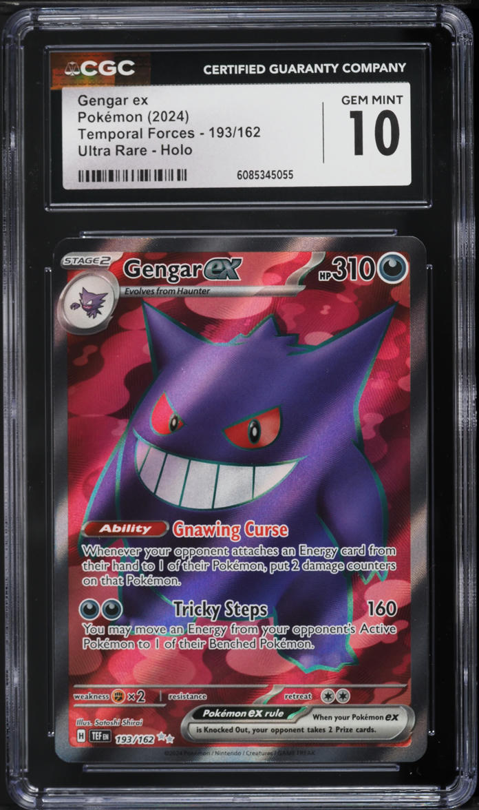 2024 Pokemon Scarlet & Violet Temporal Forces Full Art Gengar ex #193 CGC 10 GEM MINT