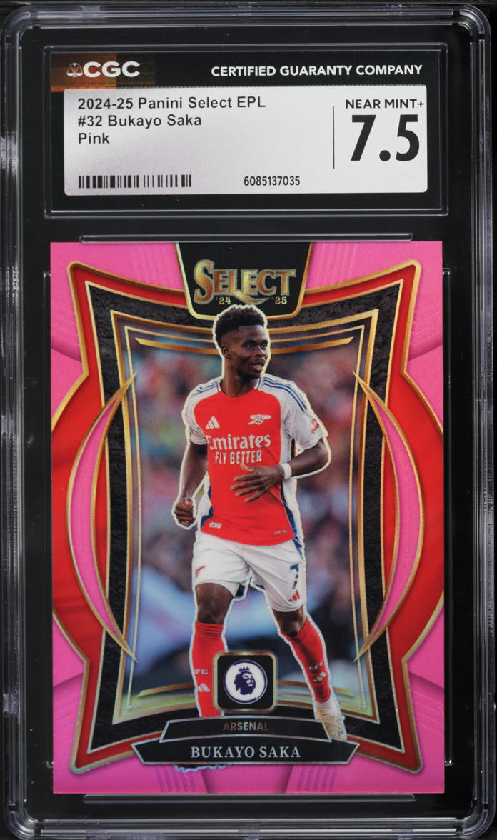 2024 Select EPL Pink Bukayo Saka /99 #32 CGC 7.5 NRMT+