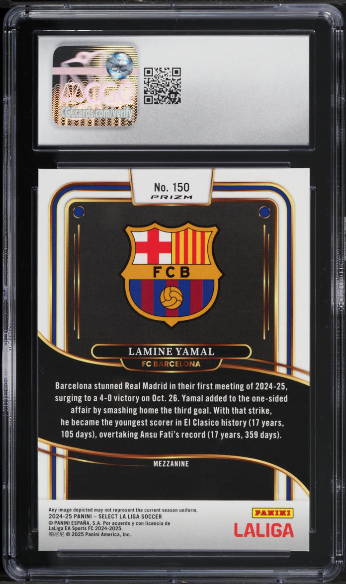 2024 Select La Liga Multi Color Lamine Yamal #150 CGC 9 MINT