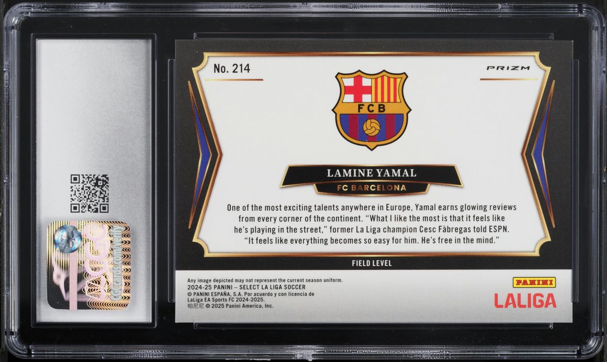 2024 Select La Liga Multi Color Lamine Yamal #214 CGC 8.5 NM-MT+