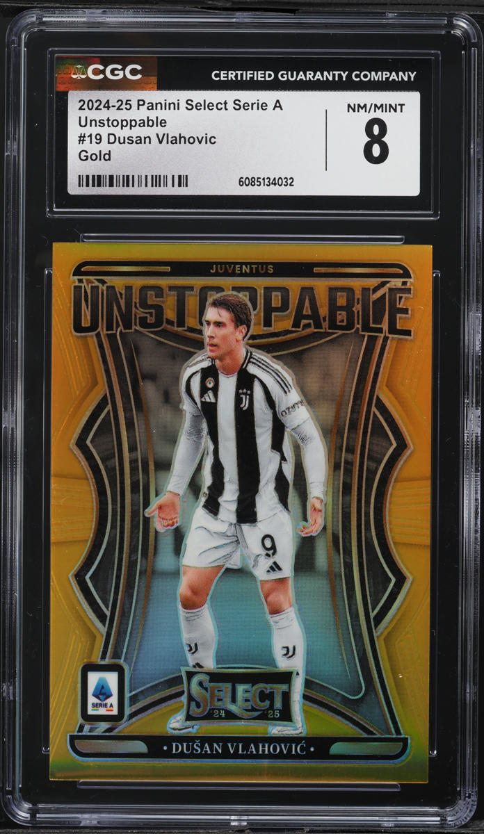 2024 Select Serie A Unstoppable Gold Dusan Vlahovic 10/10 #19 CGC 8 NM-MT