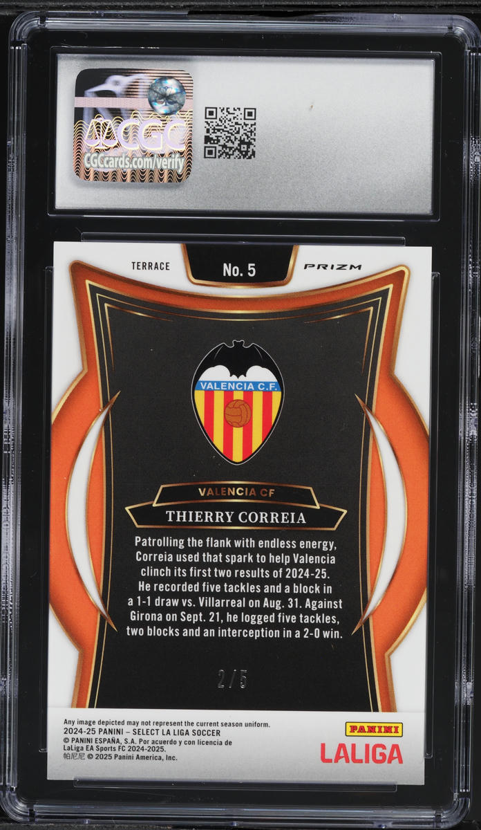 2024 Select Terrace La Liga Green Thierry Correia /5 #5 CGC 9 MINT