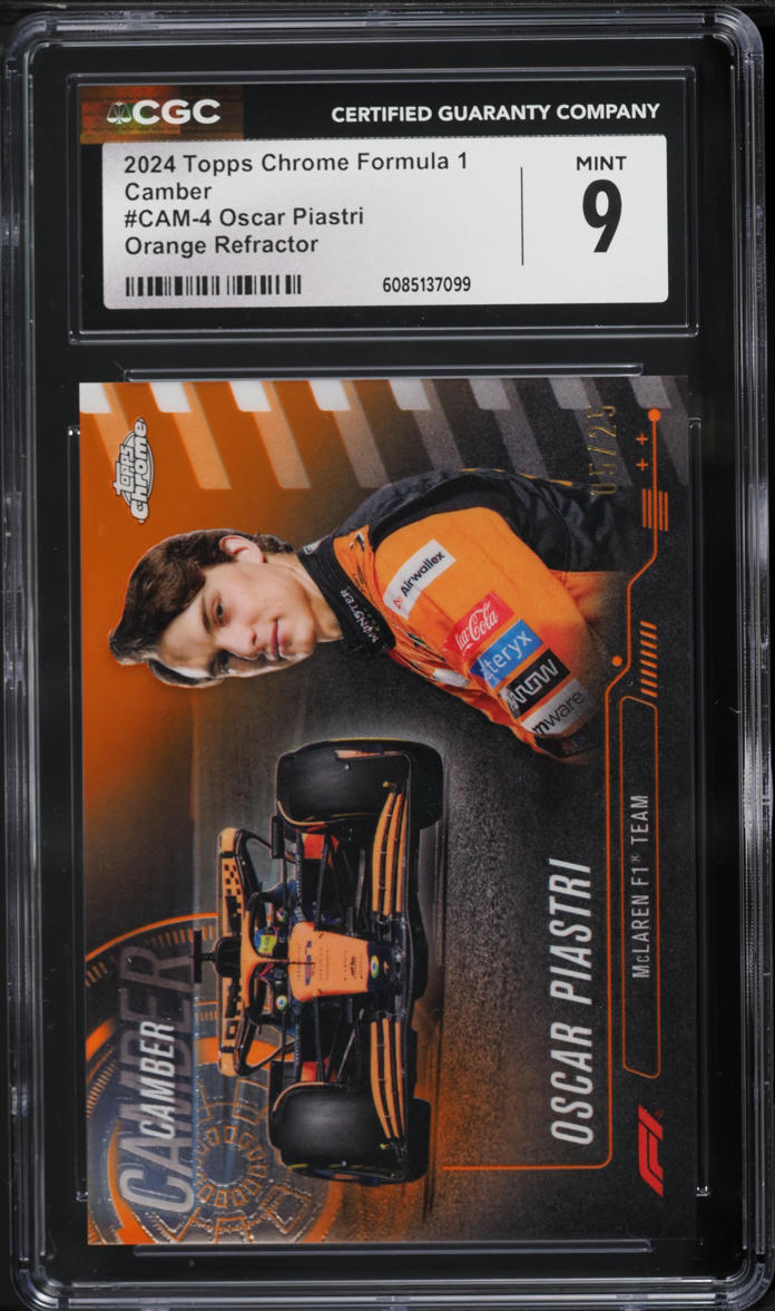 2024 Topps Chrome Formula 1 Camber Orange Refractor Oscar Piastri #CAM-4 CGC 9 MINT