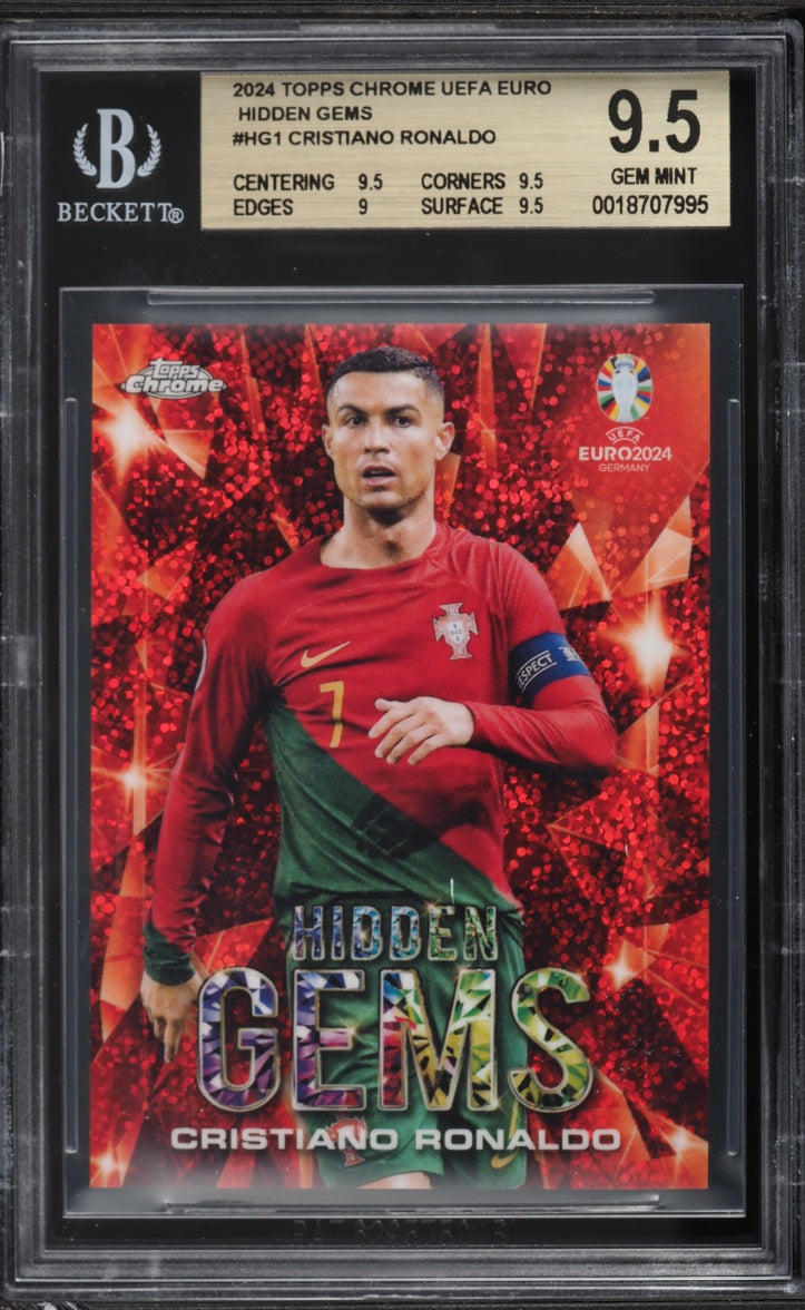 2024 Topps Chrome UEFA Euro Hidden Gems Cristiano Ronaldo #HG-1 BGS 9.5 GEM MINT