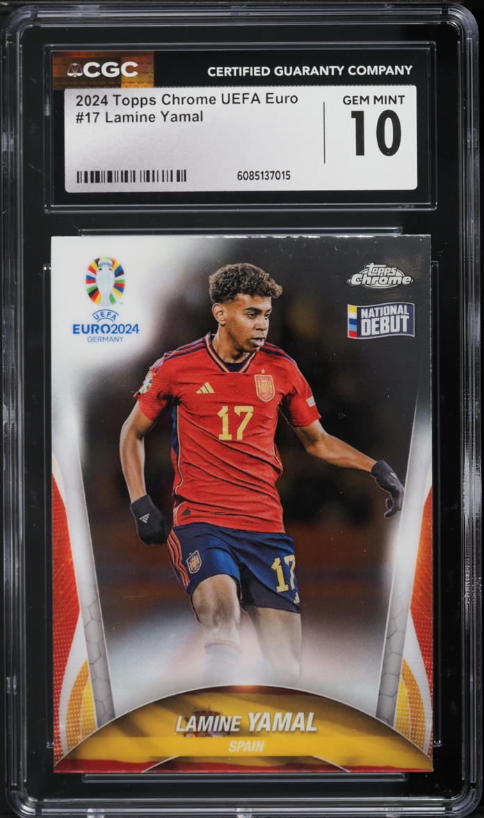 2024 Topps Chrome UEFA Euro Lamine Yamal #17 CGC 10 GEM MINT