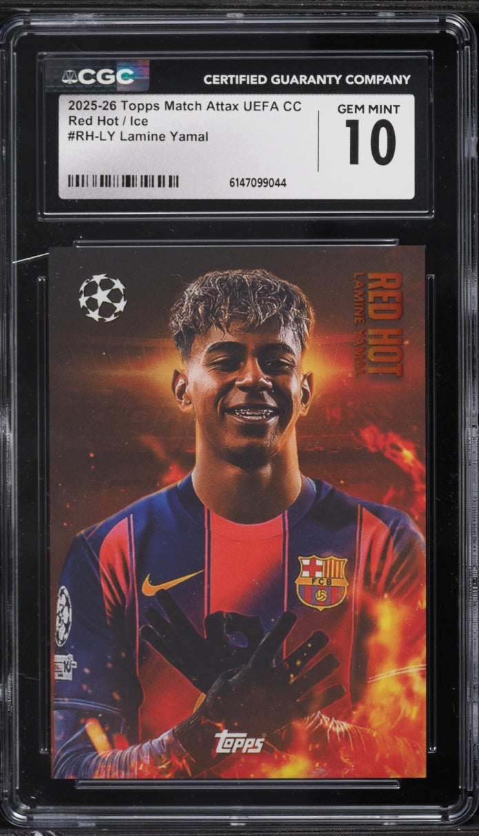 2025-26 Topps Match Attax UEFA CC Red Hot / Ice Lamine Yamal #RH-LY CGC 10 GEM MINT