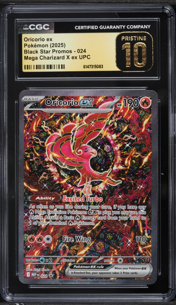 2025 Pokemon Mega Evolution Mega Charizard X ex UPC Alt Art Oricorio EX #24 CGC 10 PRISTINE