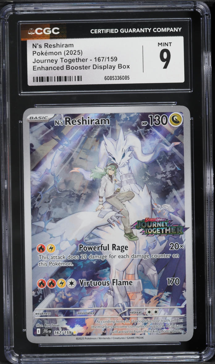 2025 Pokemon SV Journey Together Enhanced Display N's Reshiram #167 CGC 9 MINT