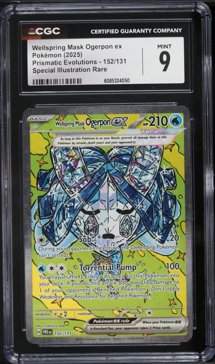 2025 Pokemon SV Prismatic Evolutions SIR Wellspring Mask Ogerpon ex #152 CGC 9 MINT