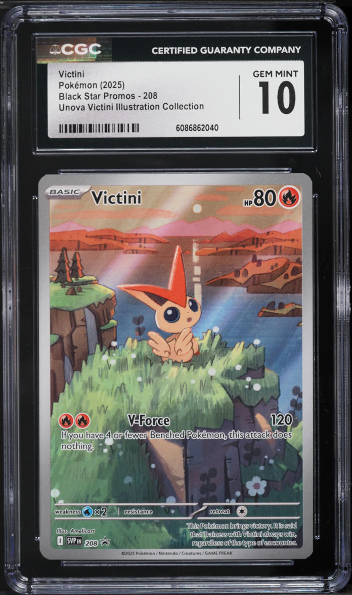 2025 Pokemon SV Promo Unova Illustration Collection Full Art Victini #208 CGC 10 GEM MINT
