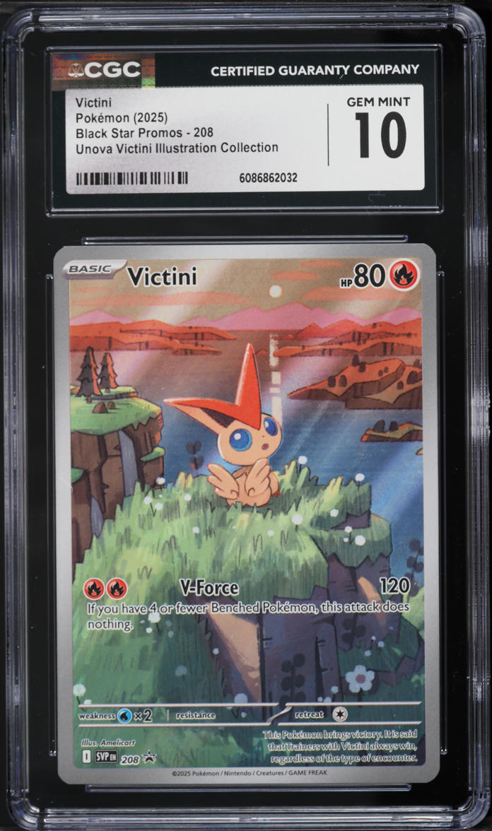 2025 Pokemon SV Promo Unova Illustration Collection Full Art Victini #208 CGC 10 GEM MINT