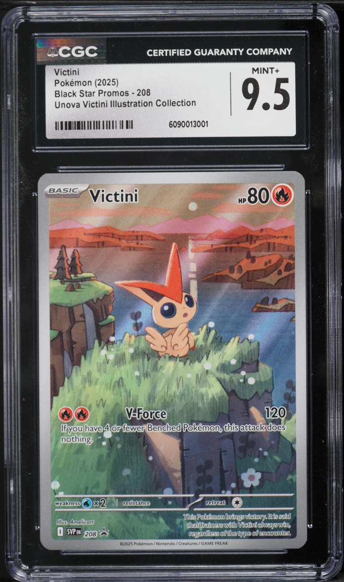 2025 Pokemon SV Promo Unova Illustration Collection Full Art Victini #208 CGC 9.5 MINT+