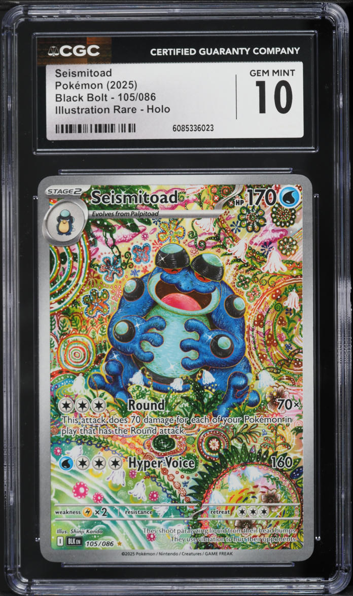 2025 Pokemon Scarlet & Violet Black Bolt IR Seismitoad #105 CGC 10 GEM MINT