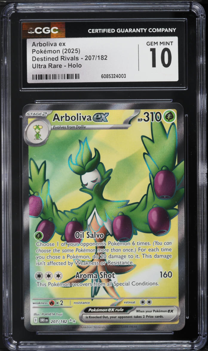 2025 Pokemon Scarlet & Violet Destined Rivals Full Art Arboliva ex #207 CGC 10 GEM MINT