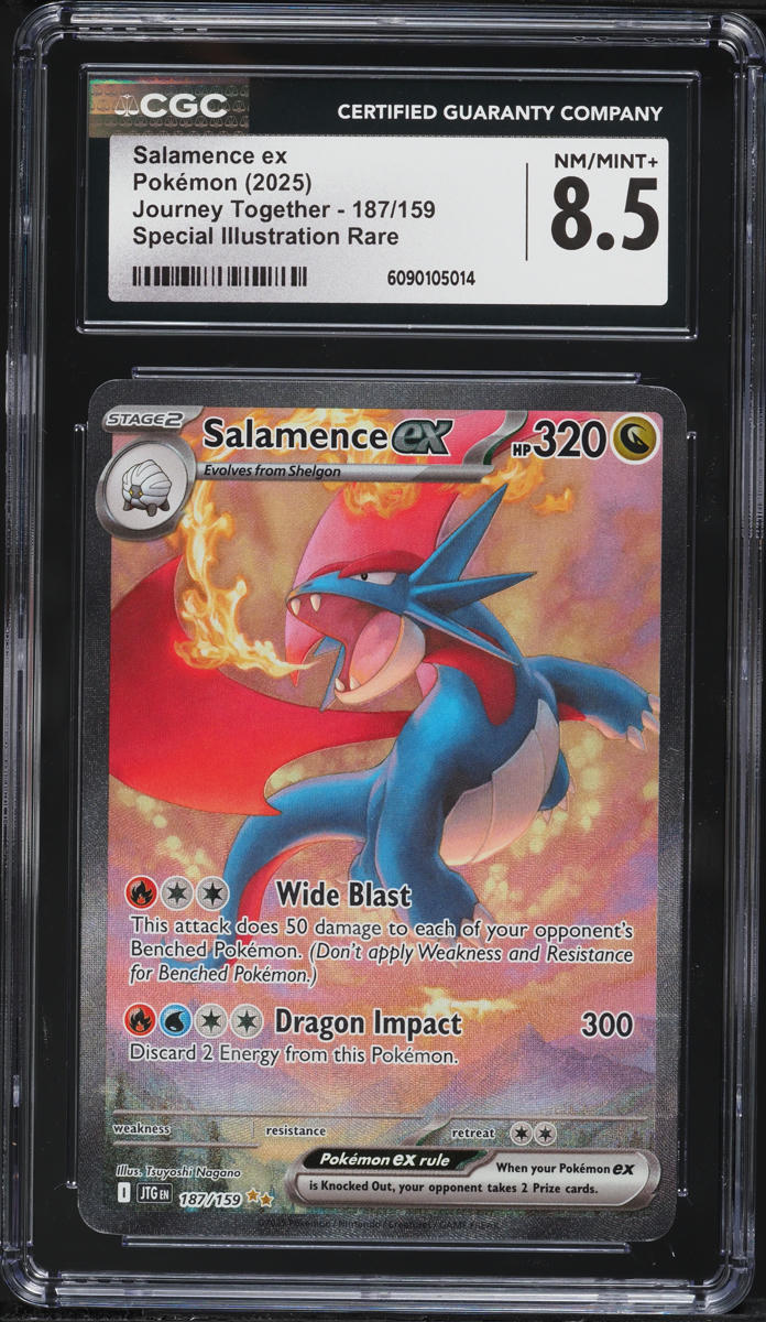 2025 Pokemon Scarlet & Violet Journey Together SIR Salamence ex #187 CGC 8.5 NM-MT+