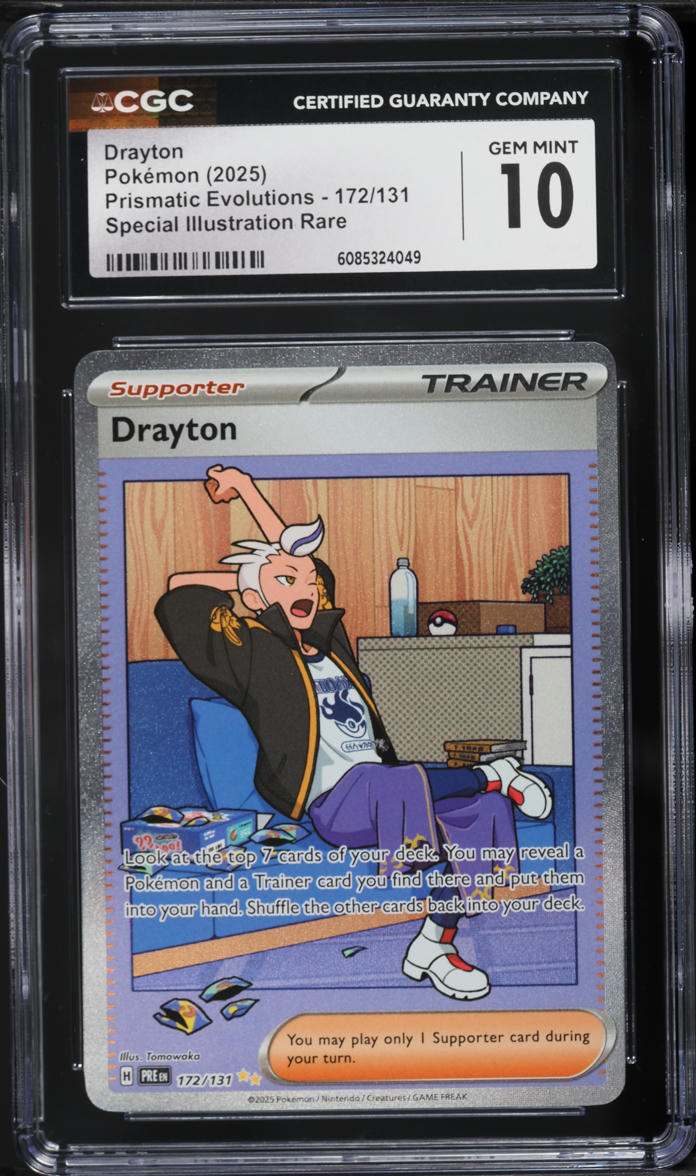 2025 Pokemon Scarlet & Violet Prismatic Evolutions SIR Drayton #172 CGC 10 GEM MINT