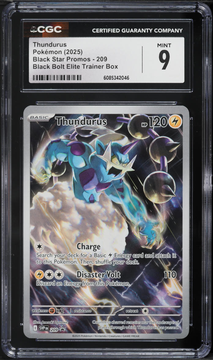 2025 Pokemon Scarlet & Violet Promo Black Bolt ETB Full Art Thundurus #209 CGC 9 MINT