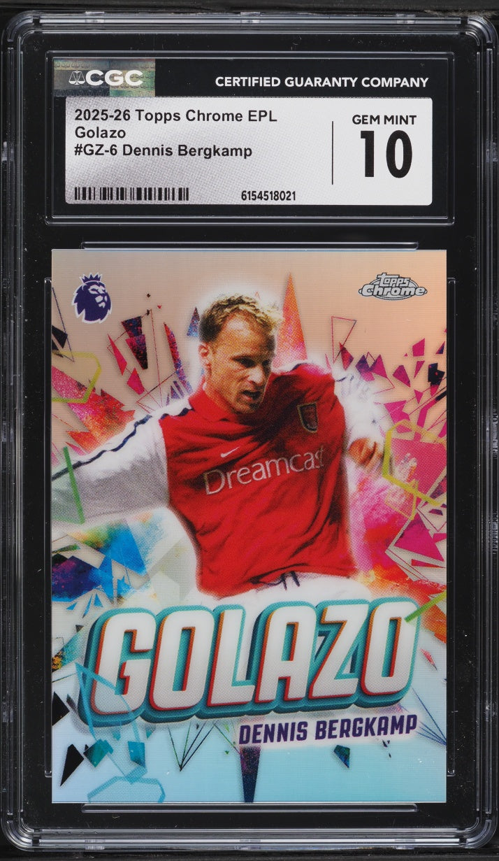 2025 Topps Chrome EPL Golazo Dennis Bergkamp #GZ-6 CGC 10 GEM MINT